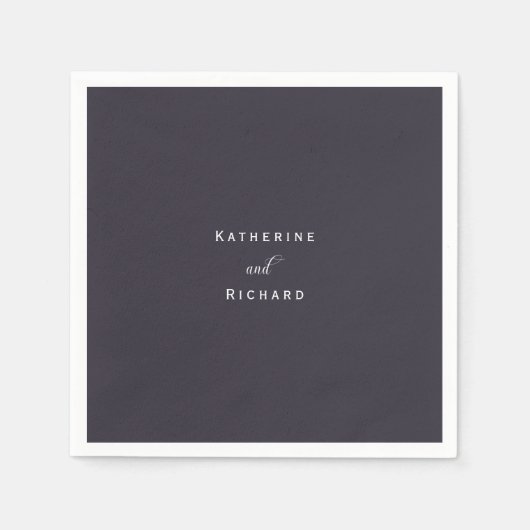 シンプルモダンナス結婚のカクテル スタンダードカクテルナプキン (正面)