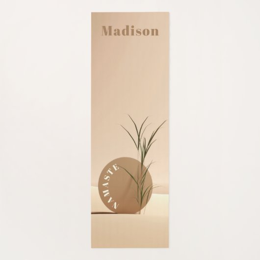 シンプルモダンナマステパーソナライズされた名 ヨガマット (裏面)