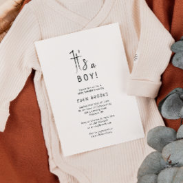 シンプルモダンニュートラルだ！赤ちゃんシャワー 招待状