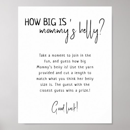 シンプルモダンニュートラルどのぐらい大きいママのお腹 ポスター (正面)