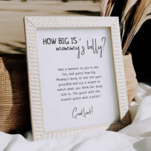 シンプルモダンニュートラルどのぐらい大きいママのお腹 ポスター