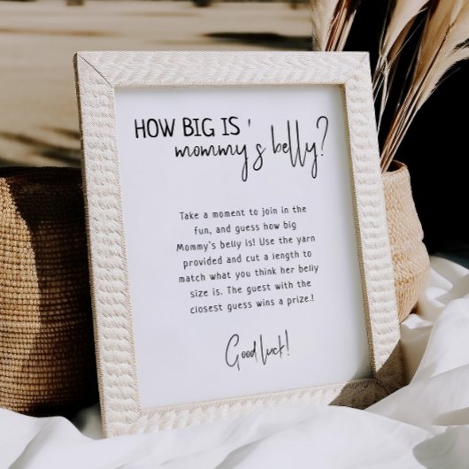 シンプルモダンニュートラルどのぐらい大きいママのお腹 ポスター