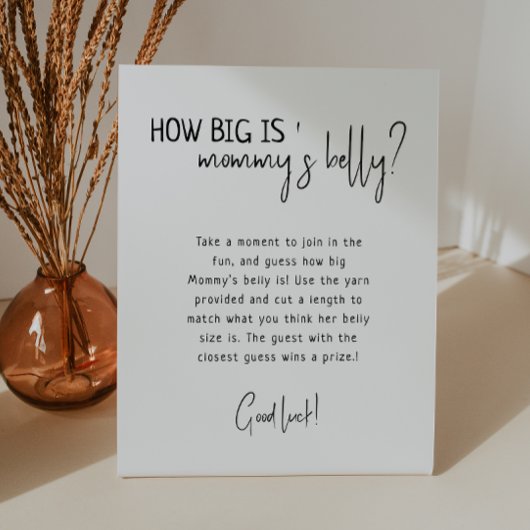 シンプルモダンニュートラルどのぐらい大きいママのお腹 台座サイン