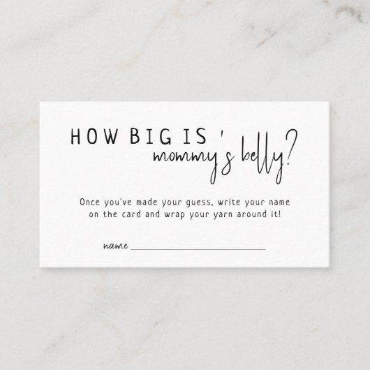 シンプルモダンニュートラルどのように大きいMommysベリーカード プレイスカード (正面)