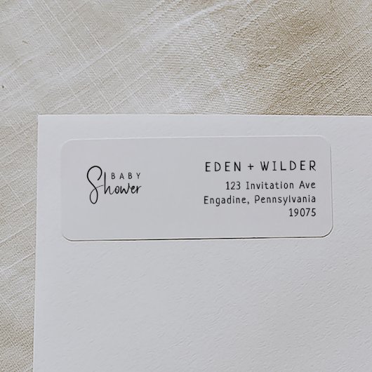 シンプルモダンニュートラルベイビーシャワー差出人住所 ラベル