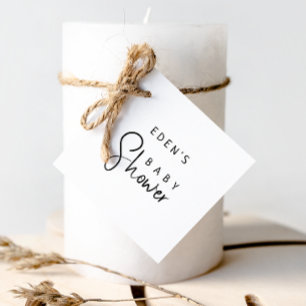 シンプルモダンニュートラルベイビーシャワー フェイバータグ