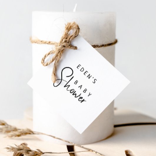 シンプルモダンニュートラルベイビーシャワー フェイバータグ