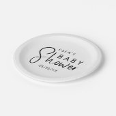 シンプルモダンニュートラルベイビーシャワー ペーパープレート (アングル)