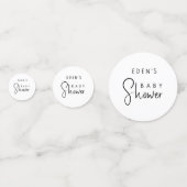 シンプルモダンニュートラルベビーシャワーテーブル紙吹雪 コンフェッティ (正面)