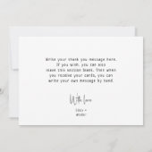 シンプルモダンニュートラルベビーシャワーフラット サンキューカード (裏面)