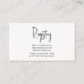 シンプルモダンニュートラルベビーレジストリQRコード エンクロージャーカード (正面)