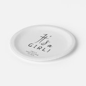 シンプルモダンニュートラル女の子の赤ちゃんシャワー ペーパープレート (アングル)