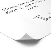 シンプルモダンニュートラル赤ちゃんシャワーおむつラッフル ポスター (角)