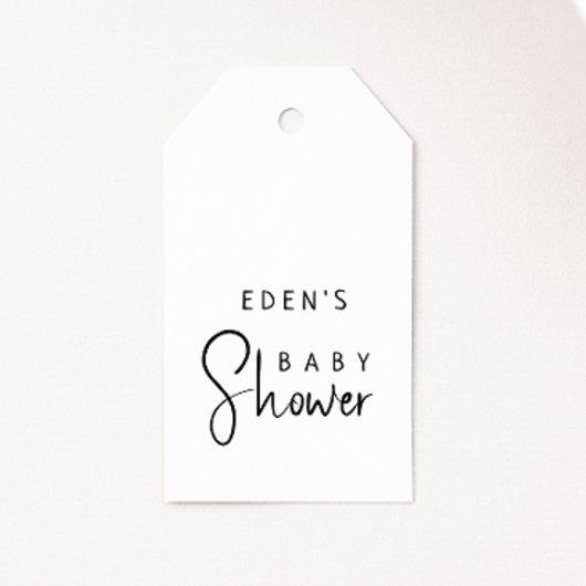 シンプルモダンニュートラル赤ちゃんシャワーメッセージカード ギフトタグ