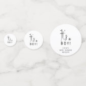 シンプルモダンニュートラル赤ちゃんシャワー男の子 コンフェッティ (正面)