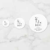 シンプルモダンニュートラル赤ちゃんシャワー男の子 コンフェッティ (裏面)