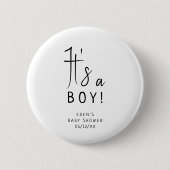 シンプルモダンニュートラル赤ちゃんシャワー男の子 缶バッジ (正面)