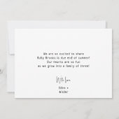 シンプルモダンニュートラ来ル妊娠 案内状 (裏面)