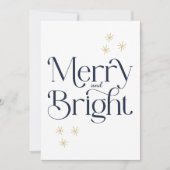 シンプルモダンネイビストライプーブルーメリー シーズンカード (正面)