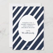 シンプルモダンネイビストライプーブルーメリー シーズンカード (裏面)
