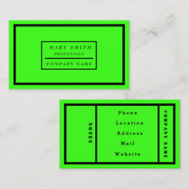 シンプルモダンネオン蛍光グリーン 名刺