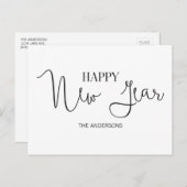 シンプルモダンハッピーニューイヤーハガキ シーズンポストカード (正面/裏面)