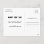 シンプルモダンハッピーニューイヤーハガキ シーズンポストカード (裏面)