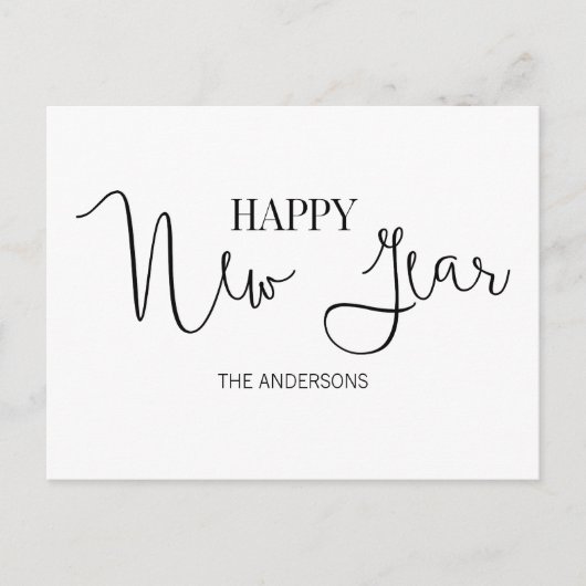 シンプルモダンハッピーニューイヤーハガキ シーズンポストカード (正面)