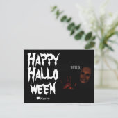 シンプルモダンハッピーハローウィン不気味ブー シーズンポストカード (スタンド正面)