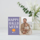 シンプルモダンハッピーハローウィン写真名 シーズンポストカード (スタンド正面)