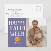 シンプルモダンハッピーハローウィン写真名 シーズンポストカード (正面/裏面)