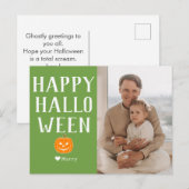 シンプルモダンハッピーハローウィン写真名 シーズンポストカード (正面/裏面)