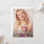 シンプルモダンハッピーバースデー カード (正面/裏面インサイチュ)