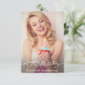 シンプルモダンハッピーバースデー サンキューカード (スタンド正面)