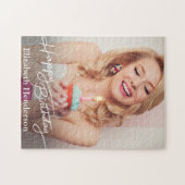 シンプルモダンハッピーバースデー ジグソーパズル (横)