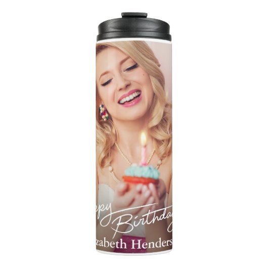シンプルモダンハッピーバースデー タンブラー (正面)