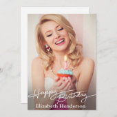 シンプルモダンハッピーバースデー 案内状 (正面/裏面)