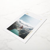 シンプルモダンハッピーホリデイズフォトホリデーカード 箔シーズンカード (回転した状態)