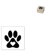 シンプルモダンハート付きペットポープリント。木造 ラバースタンプ (押印)