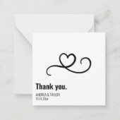 シンプルモダンハート結婚サンキューカードノート ノートカード (正面)