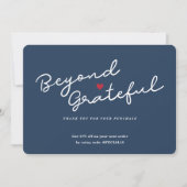 シンプルモダンハート – 海軍ビジネスサンキューカード サンキューカード (正面)