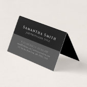 シンプルモダンハーフグレーハーフブラックQR モノグラムの 名刺 (裏面)