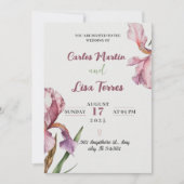 シンプルモダンバラ結婚式招待状 招待状 (正面)