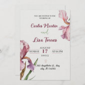 シンプルモダンバラ結婚式招待状 招待状 (正面/裏面)