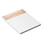 シンプルモダンバラ金ゴールドパーソナライズされた ノートパッド (アングル)