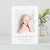 シンプルモダンバラ金ゴールドベビーガール誕生 案内状 (スタンド正面)