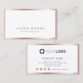 シンプルモダンバラ金ゴールド縁どプロフェッショナル 名刺 (正面/裏面)