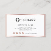 シンプルモダンバラ金ゴールド縁どプロフェッショナル 名刺 (裏面)