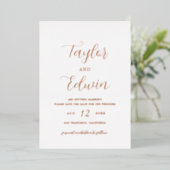 シンプルモダンバラ金ゴールド 箔招待状 (立ち正面)