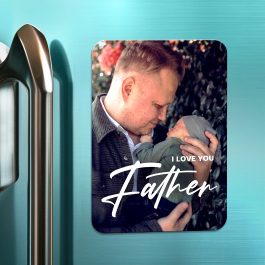 シンプルモダンパパI love You Faters Day Photo マグネット